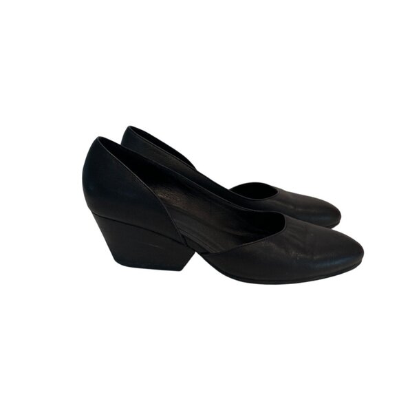 Eileen Fisher Lily Half D'Orsay Leather Black Pumps Women's Size 7.5 - Picture 1 of 13